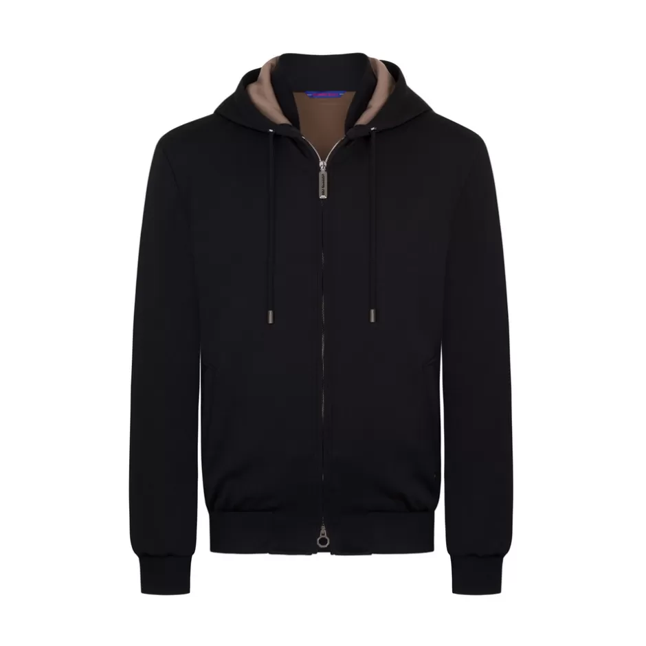 ALPHA YARN CASHMERE HOODED BLOUSON | Stefano Ricci New