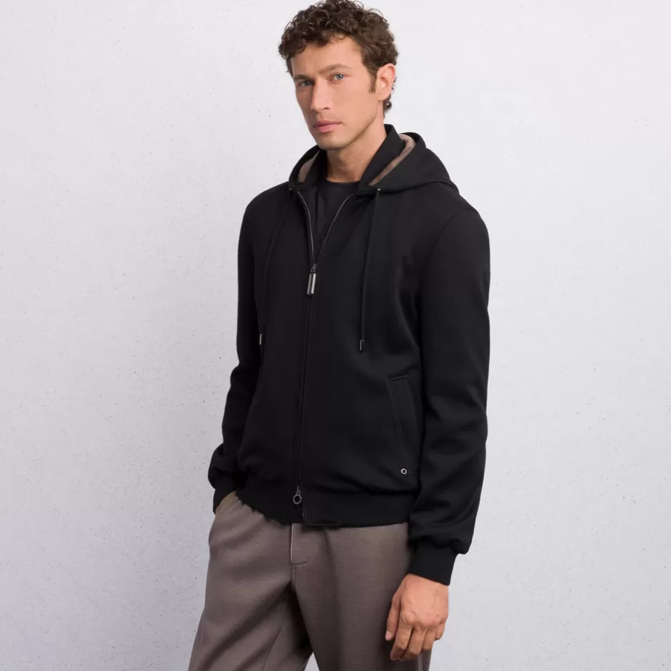 ALPHA YARN CASHMERE HOODED BLOUSON | Stefano Ricci New