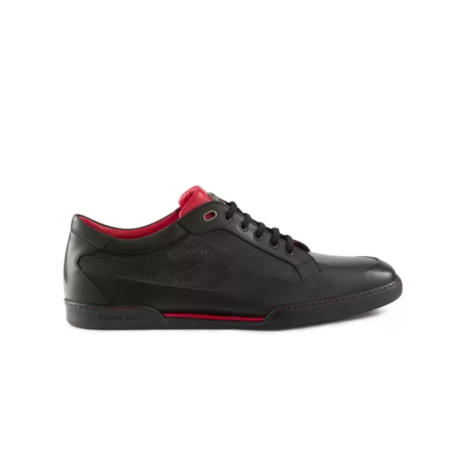 CALFSKIN AND CROCODILE LEATHER SNEAKERS | Stefano Ricci Outlet