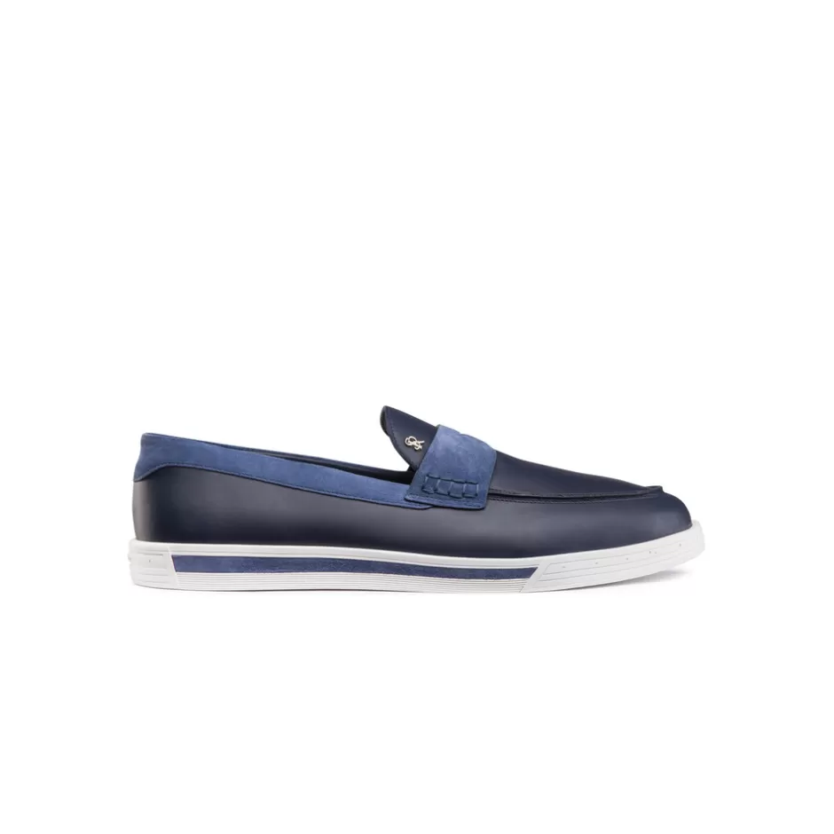 CALFSKIN LEATHER AND SUEDE LOAFERS | Stefano Ricci Clearance