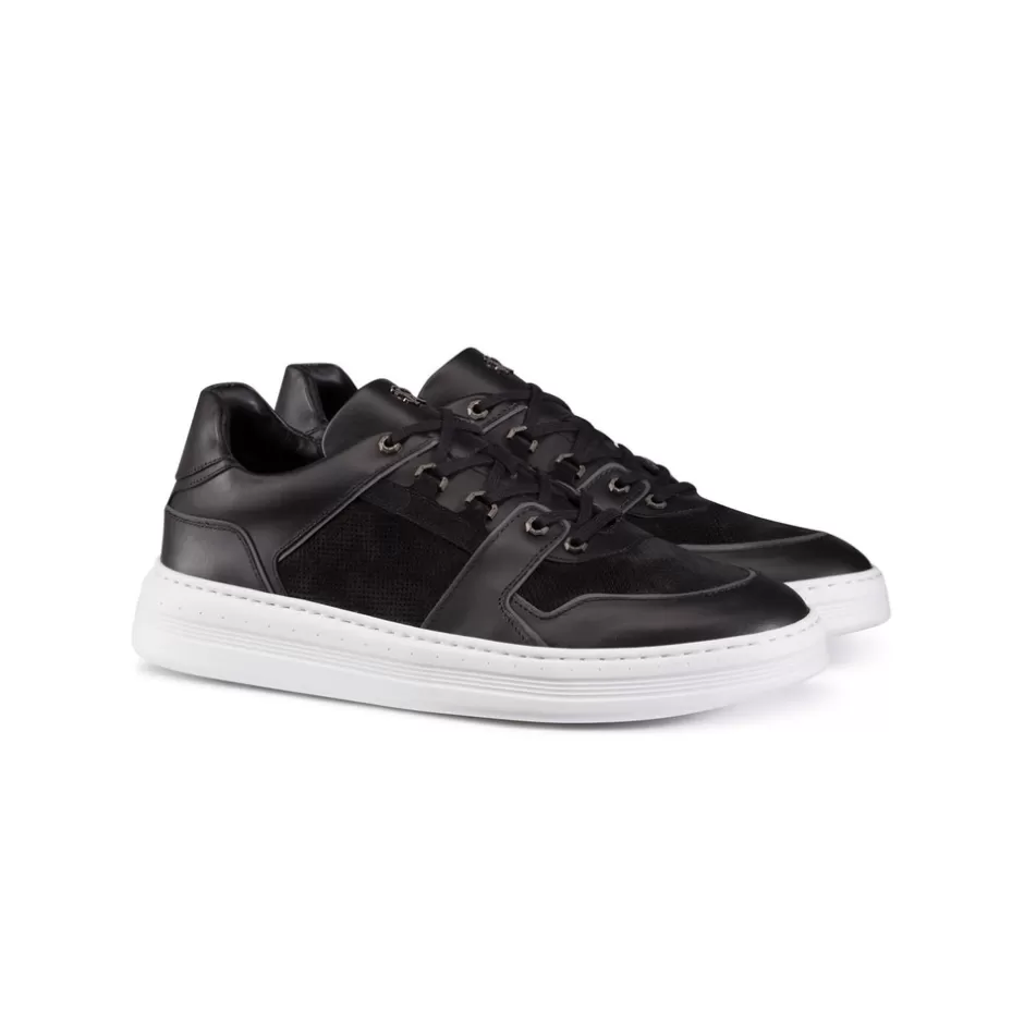 CALFSKIN LEATHER AND SUEDE SNEAKERS | Stefano Ricci Clearance