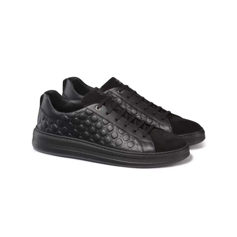 CALFSKIN LEATHER AND SUEDE SNEAKERS | Stefano Ricci Shop