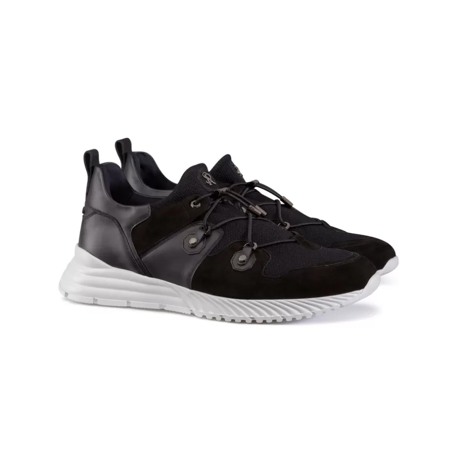 CALFSKIN LEATHER AND SUEDE SNEAKERS | Stefano Ricci Clearance