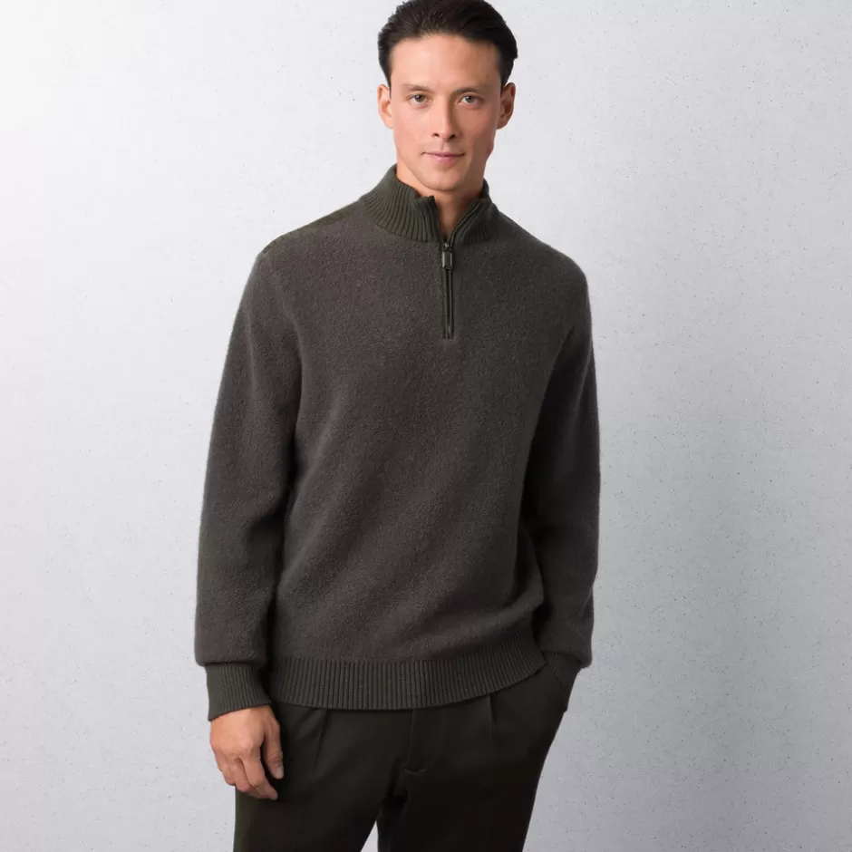 CASHMERE AND SILK BLEND MOCK NECK SWEATER | Stefano Ricci Online
