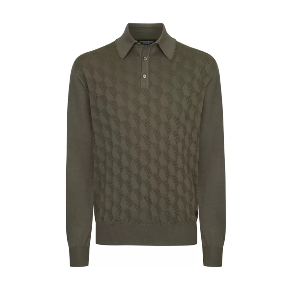 CASHMERE AND SILK BLEND THREE-BUTTON POLO SHIRT | Stefano Ricci Discount