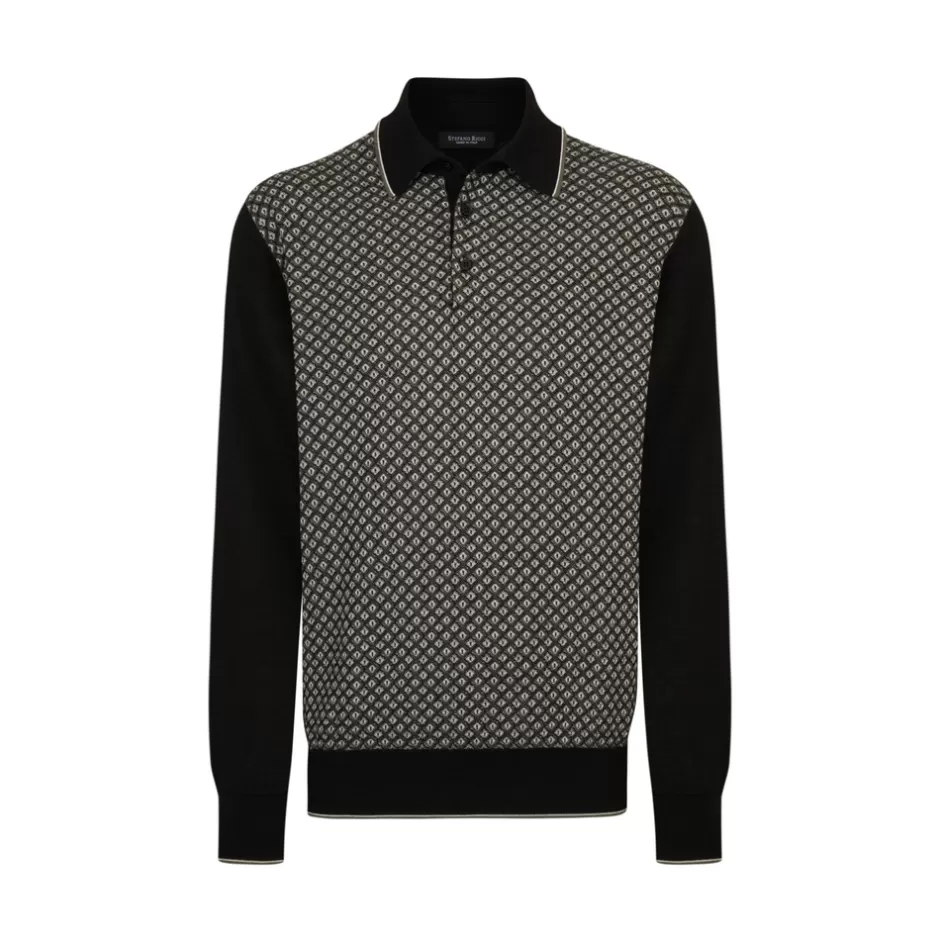 CASHMERE AND SILK BLEND THREE-BUTTON POLO SHIRT | Stefano Ricci Best