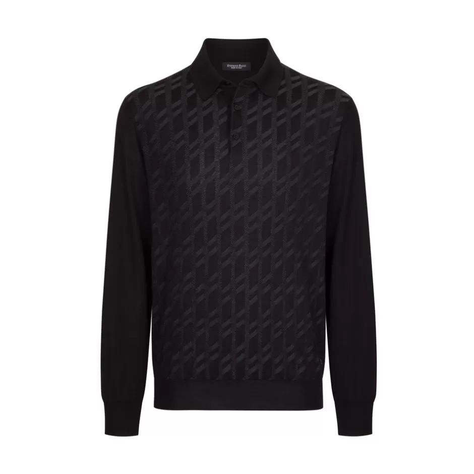 CASHMERE AND SILK BLEND THREE-BUTTON POLO SHIRT | Stefano Ricci Sale