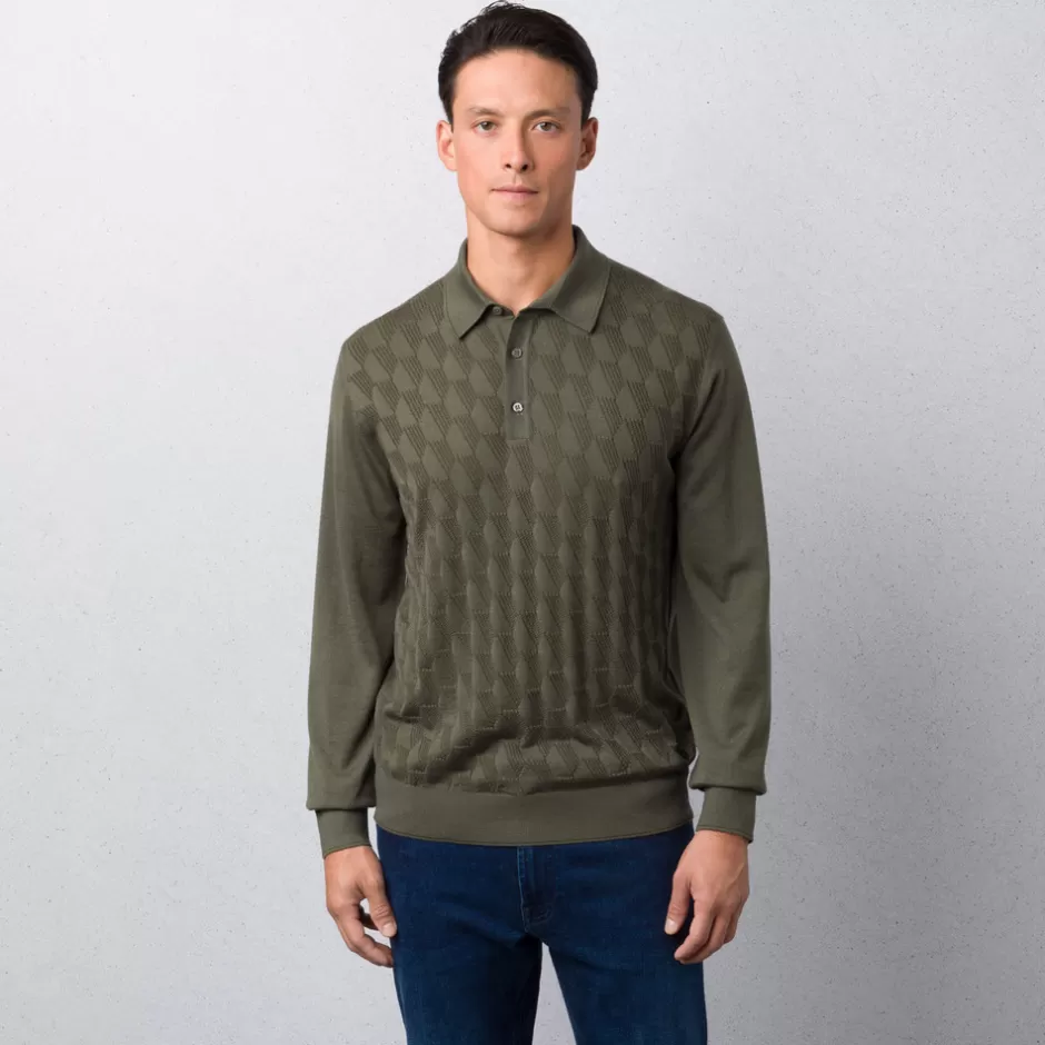 CASHMERE AND SILK BLEND THREE-BUTTON POLO SHIRT | Stefano Ricci Discount