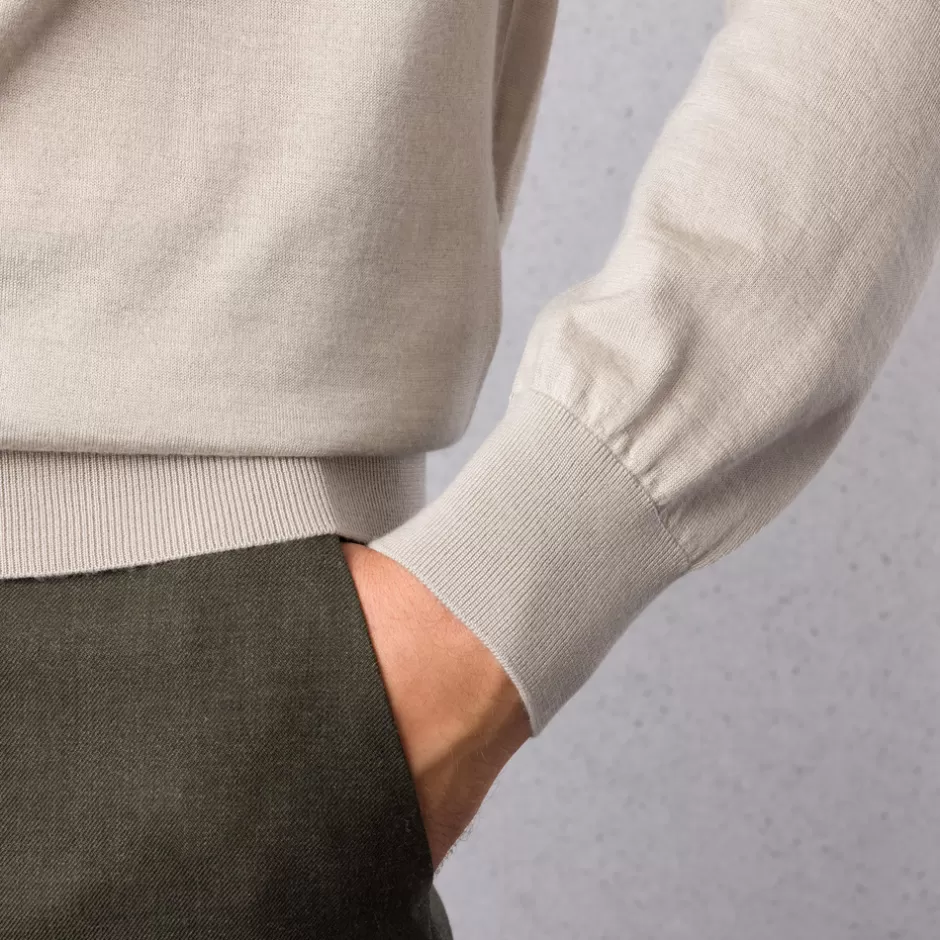 CASHMERE AND SILK BLEND WITH CROCODILE DETAIL ZIP POLO SHIRT | Stefano Ricci Discount