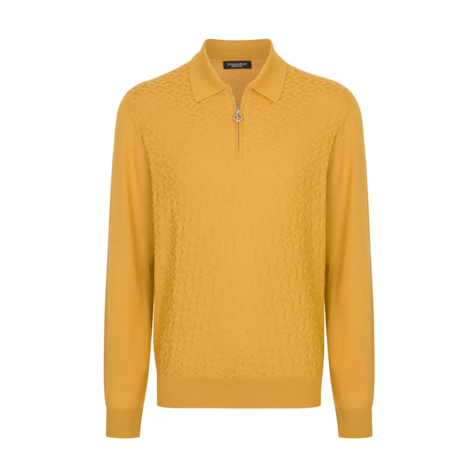 CASHMERE AND SILK BLEND ZIP POLO SHIRT | Stefano Ricci Best