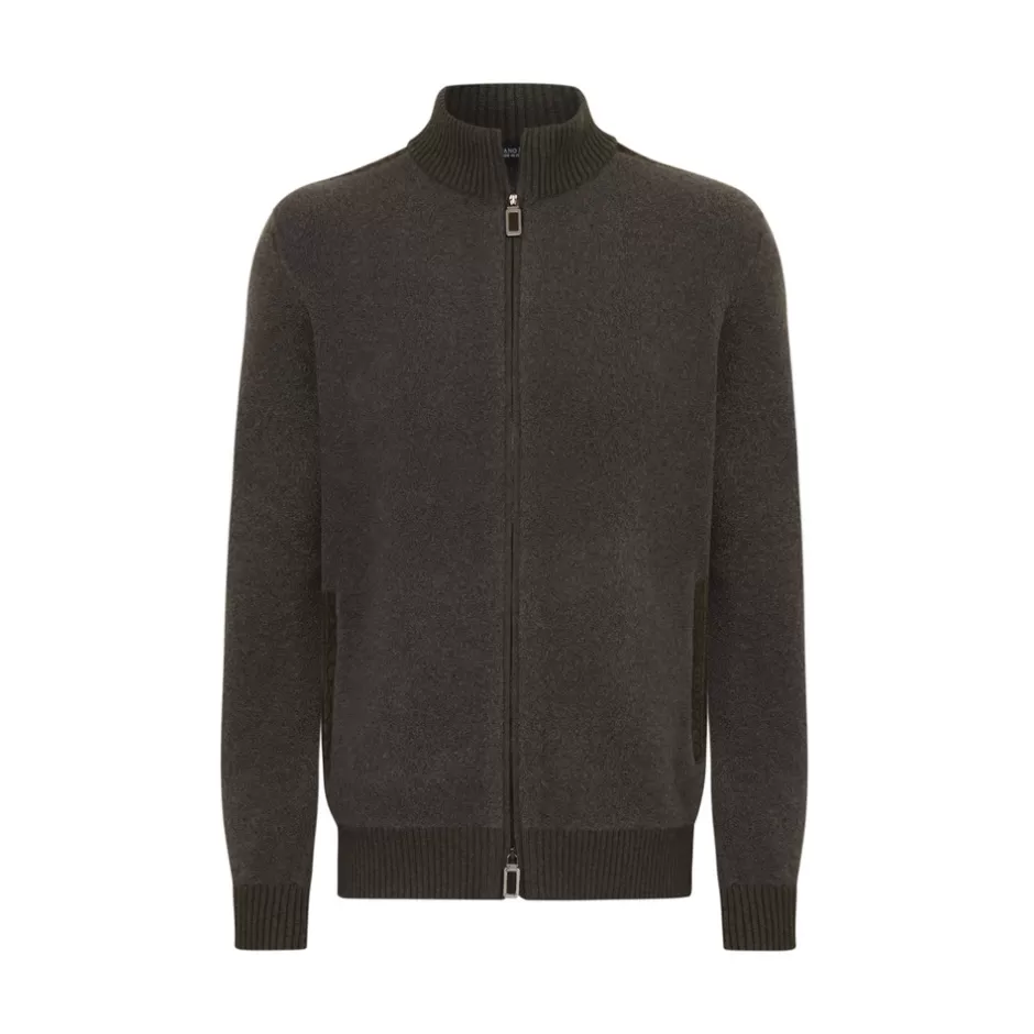 CASHMERE AND SILK BLEND ZIP SWEATER | Stefano Ricci Outlet