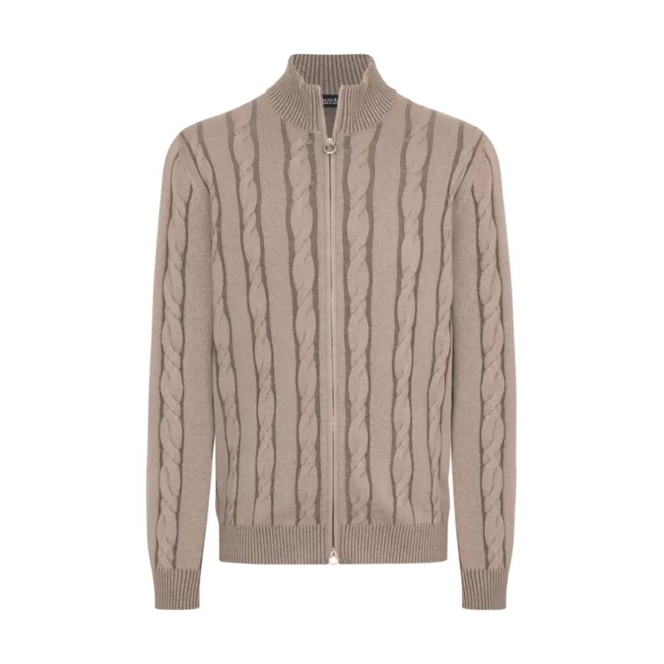 CASHMERE AND SILK BLEND ZIP SWEATER | Stefano Ricci Best