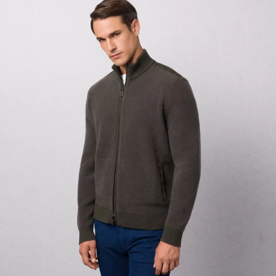 CASHMERE AND SILK BLEND ZIP SWEATER | Stefano Ricci Outlet