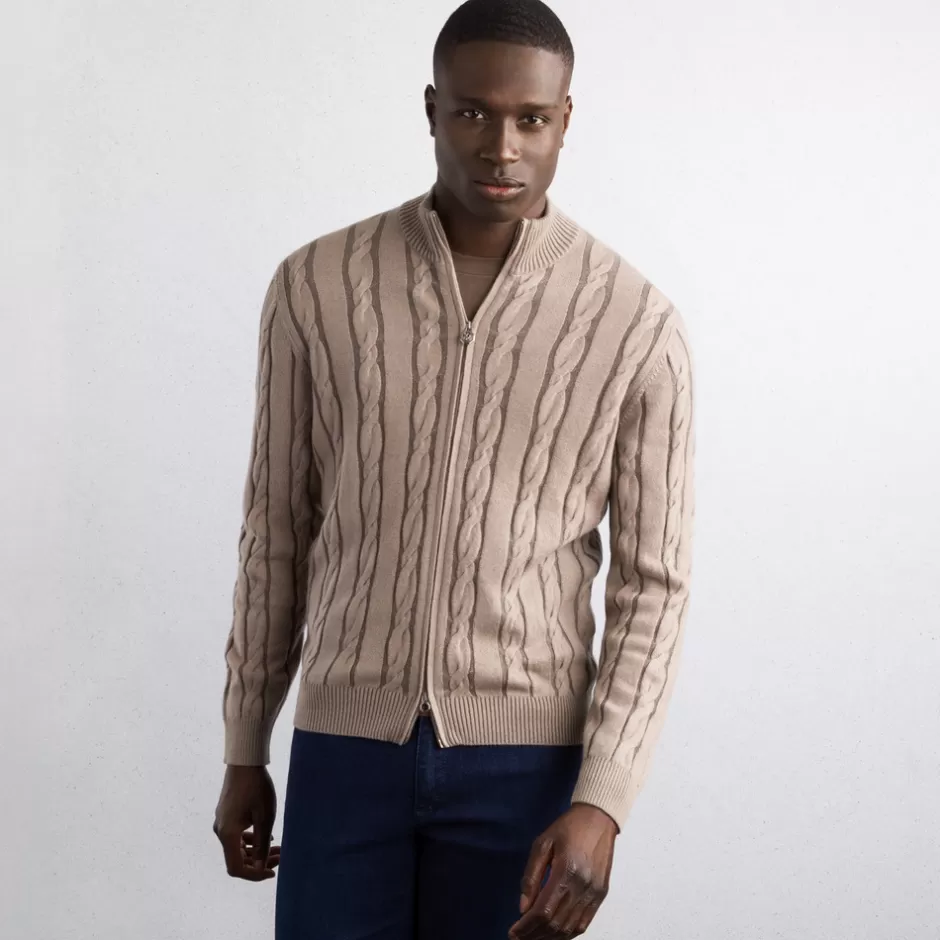 CASHMERE AND SILK BLEND ZIP SWEATER | Stefano Ricci Best