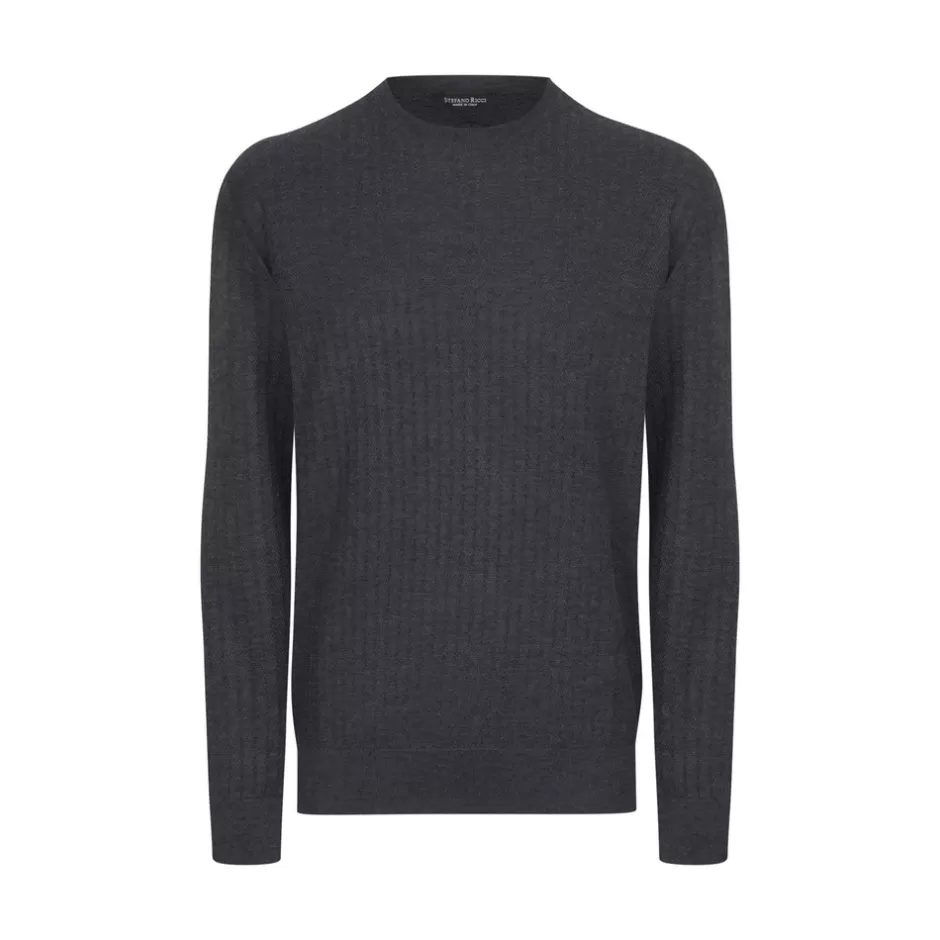CASHMERE AND SILK CREW NECK SWEATER | Stefano Ricci New