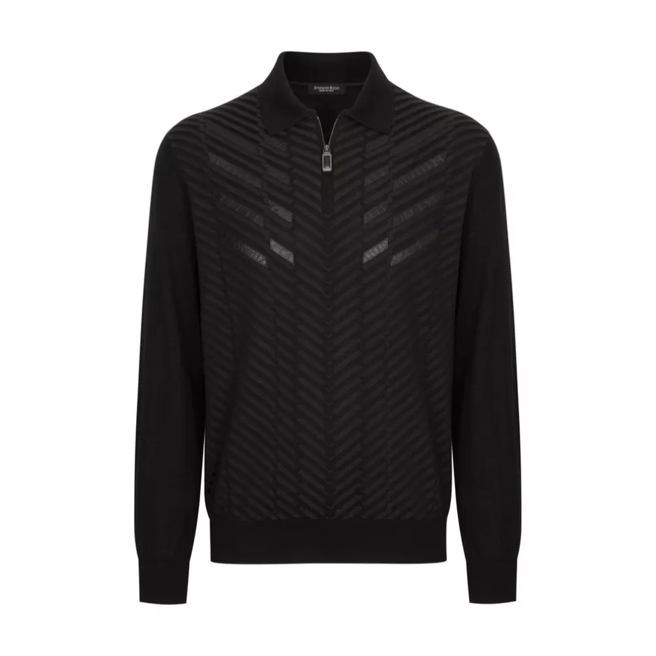 CASHMERE AND SILK KNIT ZIP POLO | Stefano Ricci Flash Sale