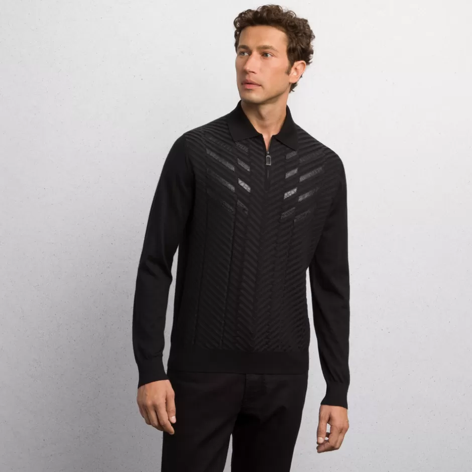 CASHMERE AND SILK KNIT ZIP POLO | Stefano Ricci Flash Sale