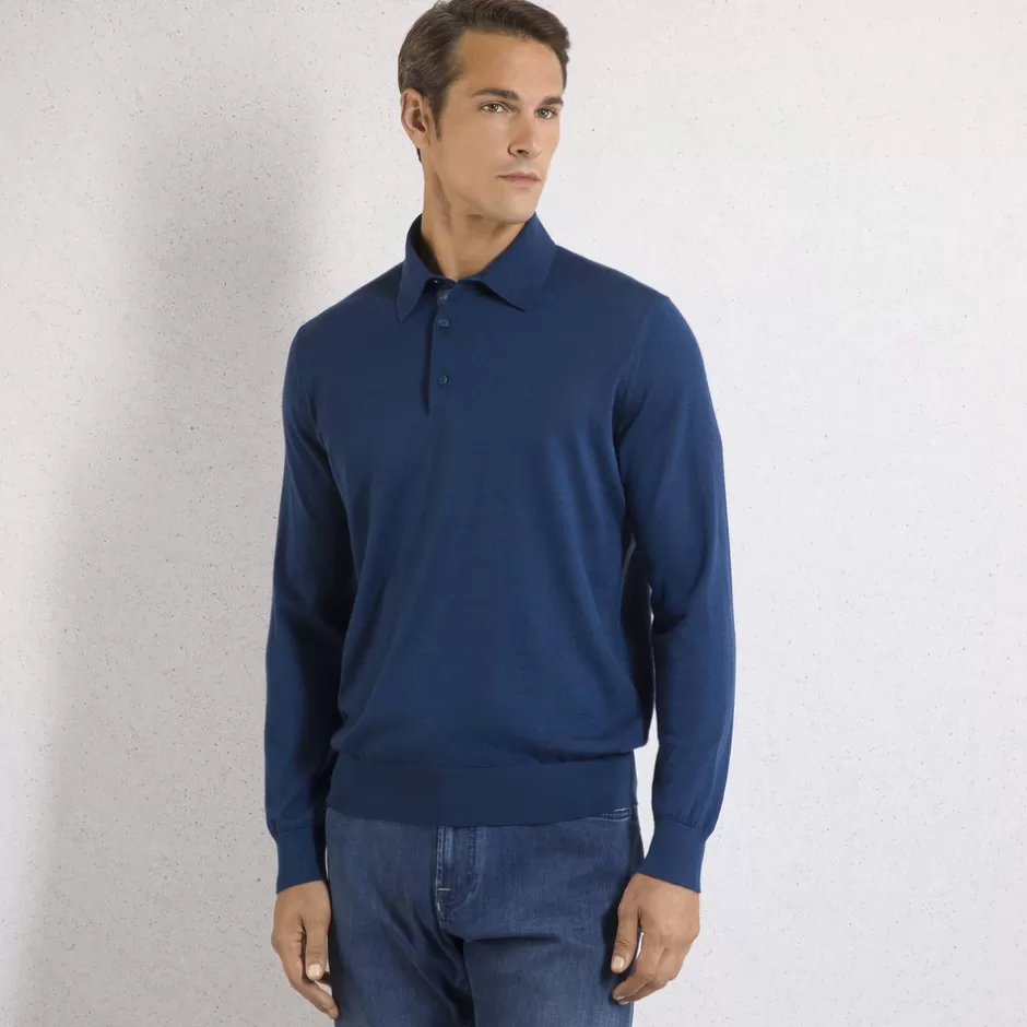 CASHMERE AND SILK THREE-BUTTON POLO SHIRT | Stefano Ricci Fashion