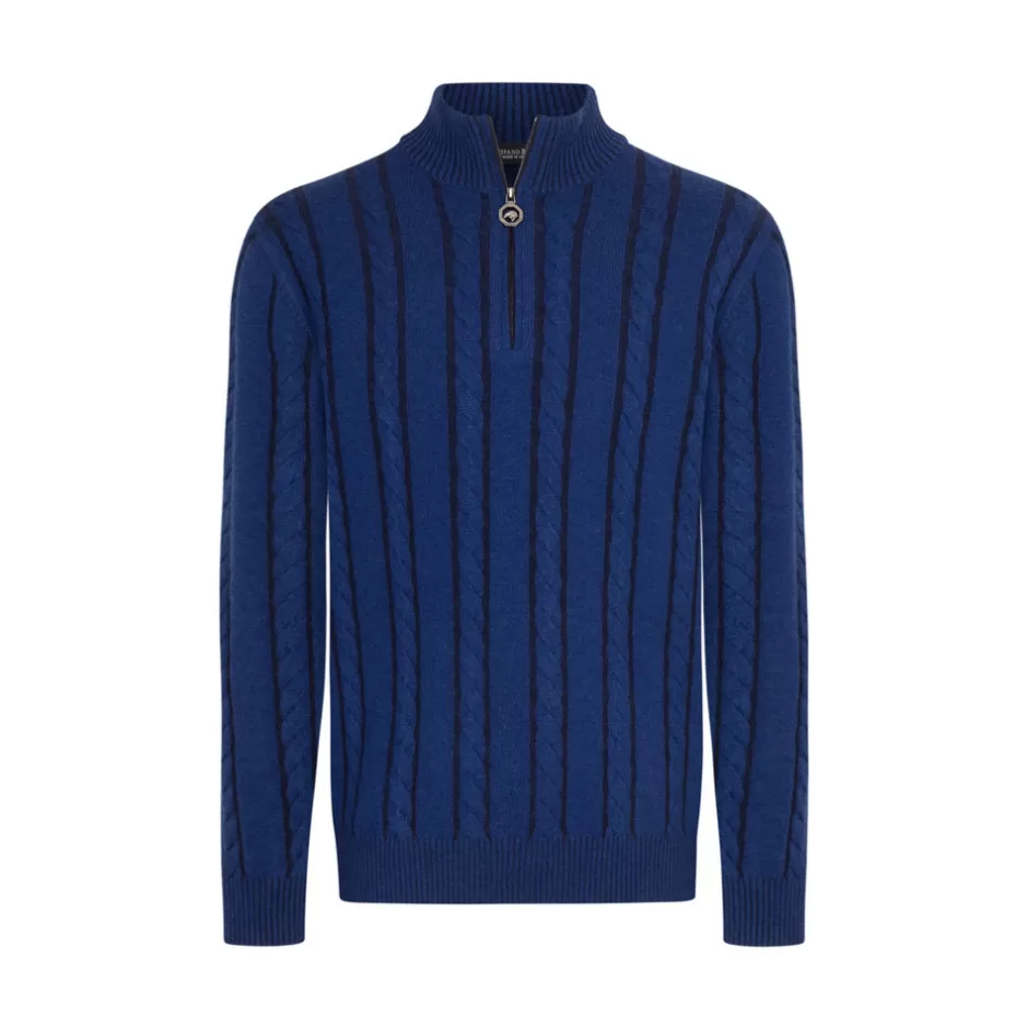 CASHMERE AND SILK ZIP MOCK NECK SWEATER | Stefano Ricci Cheap