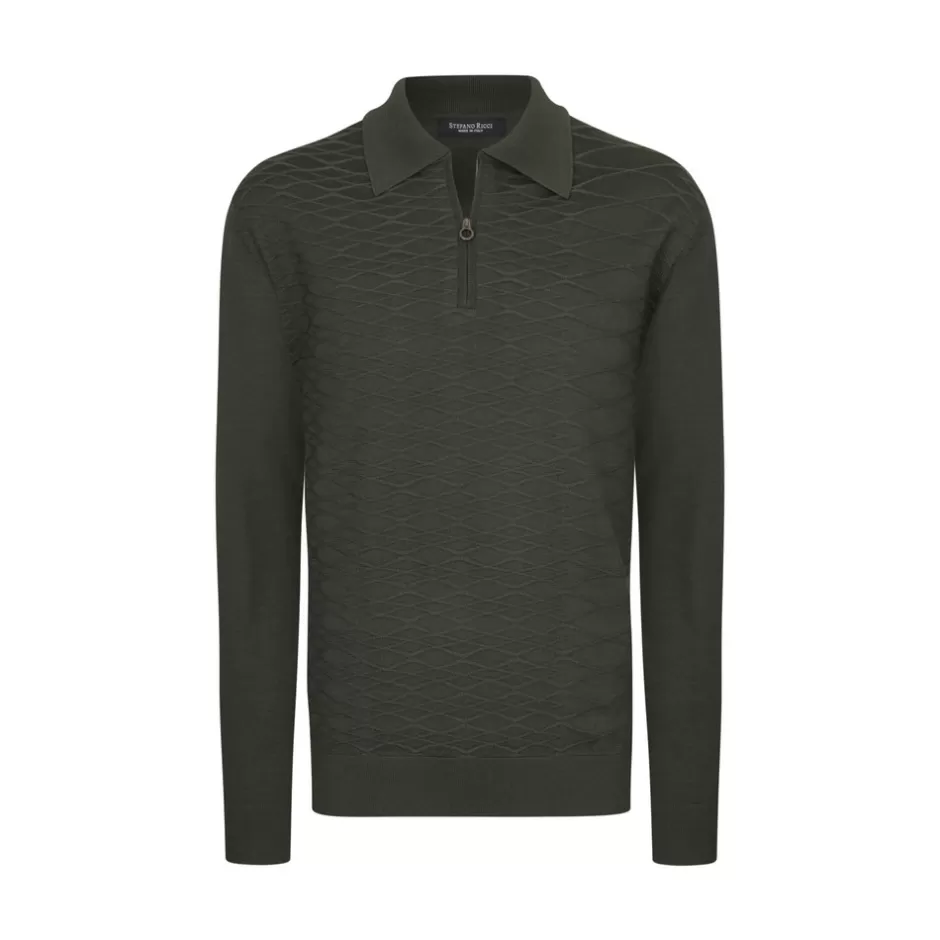 CASHMERE AND SILK ZIP POLO SHIRT | Stefano Ricci Hot