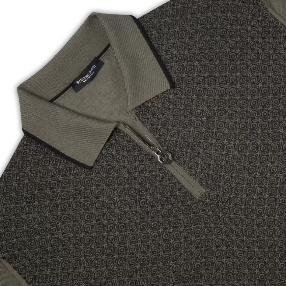 CASHMERE AND SILK ZIP POLO SHIRT | Stefano Ricci Clearance