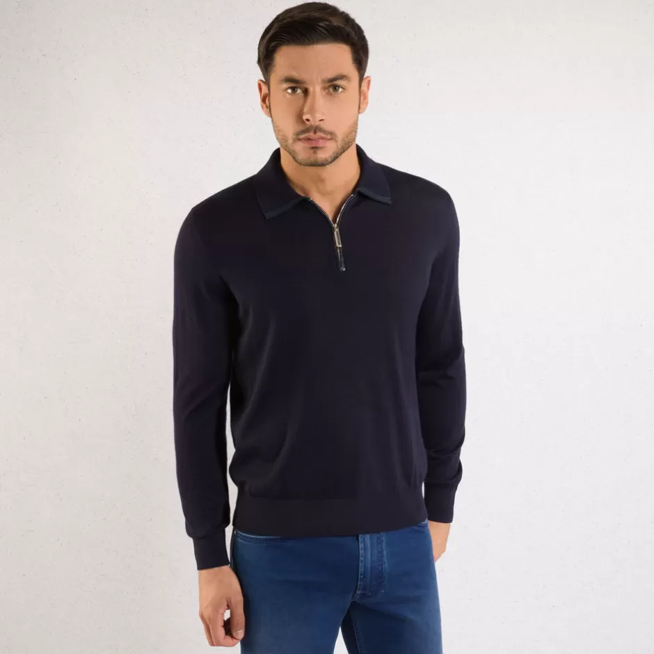 CASHMERE AND SILK ZIP POLO SHIRT | Stefano Ricci Hot