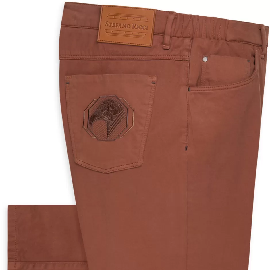 COTTON AND CASHMERE BLEND FIVE-POCKET CASUAL TROUSERS | Stefano Ricci Best Sale