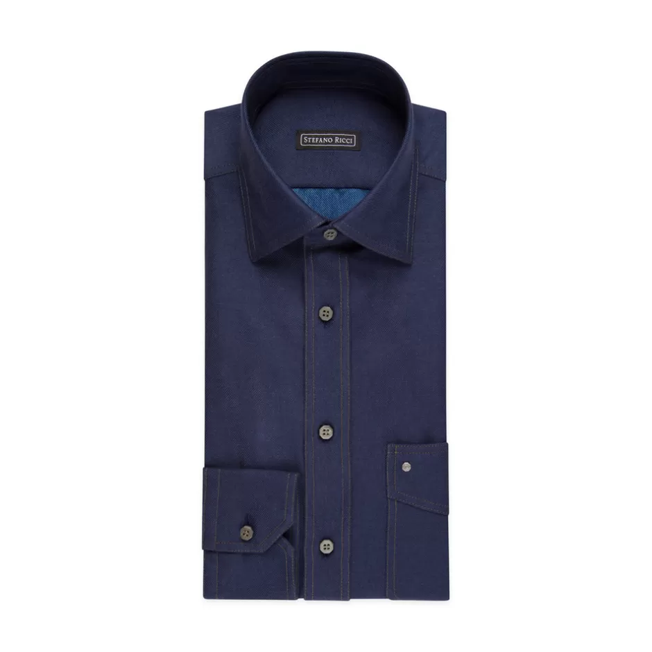 COTTON AND CASHMERE SUSA SHIRT | Stefano Ricci Store
