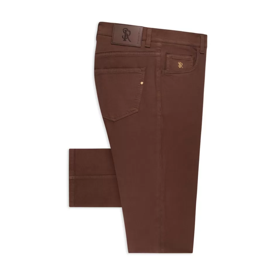 COTTON AND CASHMERE TAPERED FIVE-POCKET TROUSERS | Stefano Ricci Fashion