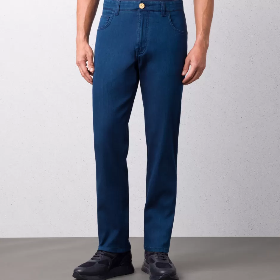 COTTON AND WOOL BLEND TAPERED JEANS | Stefano Ricci Sale