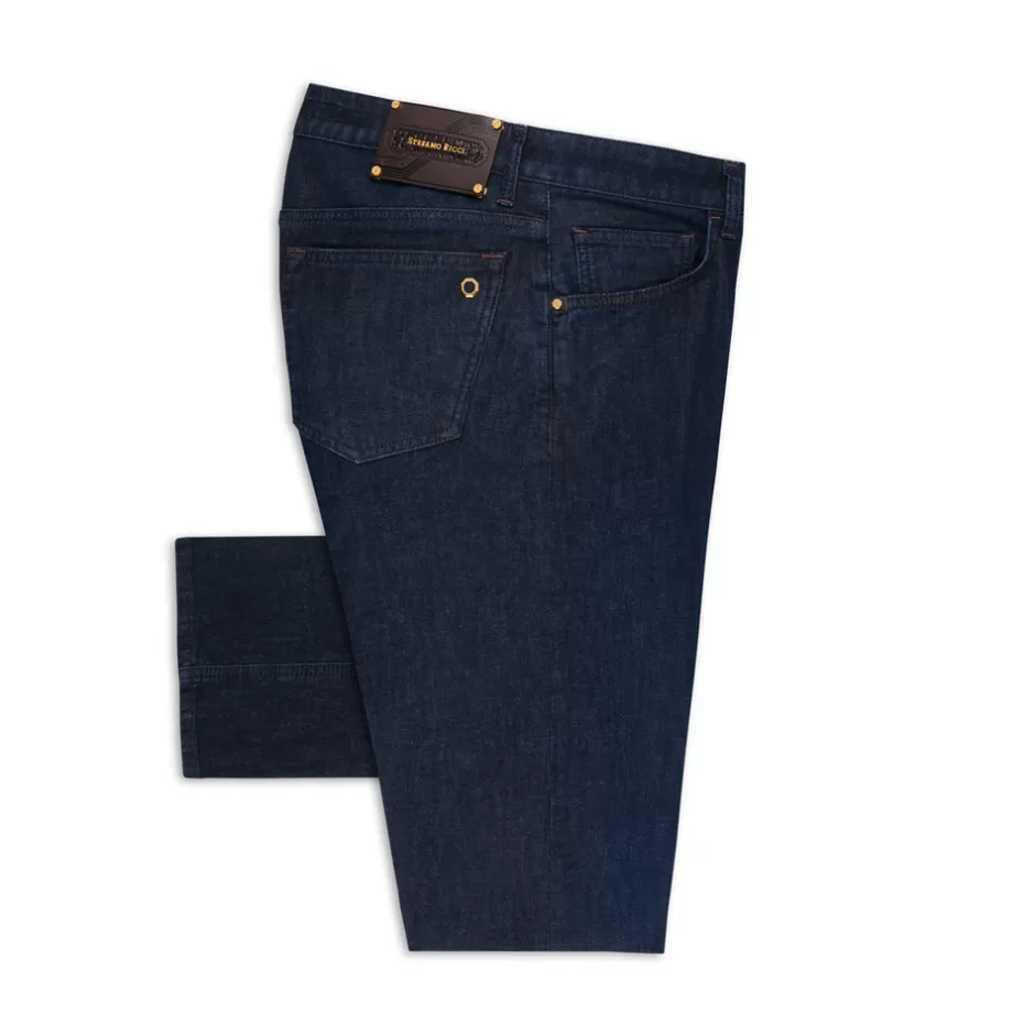 COTTON BLEND TAPERED JEANS | Stefano Ricci Online