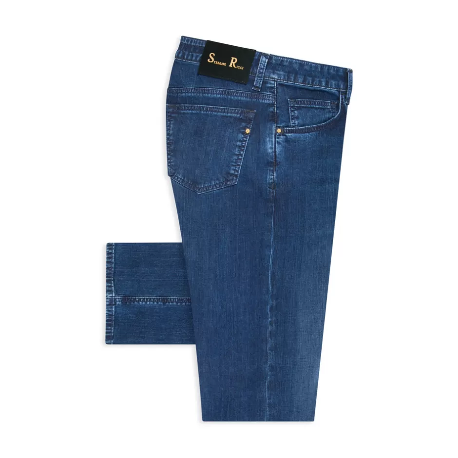 COTTON BLEND TAPERED JEANS | Stefano Ricci Sale