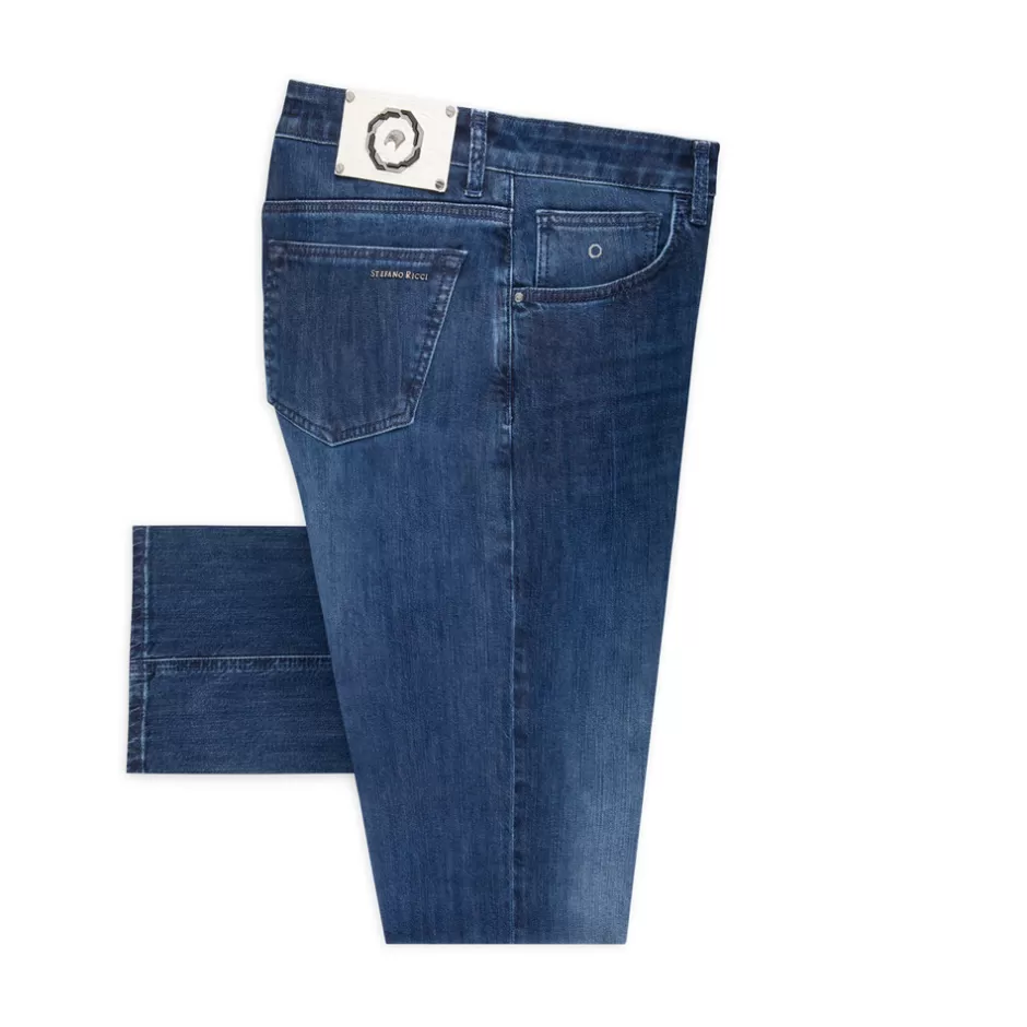 COTTON BLEND TAPERED JEANS | Stefano Ricci Hot