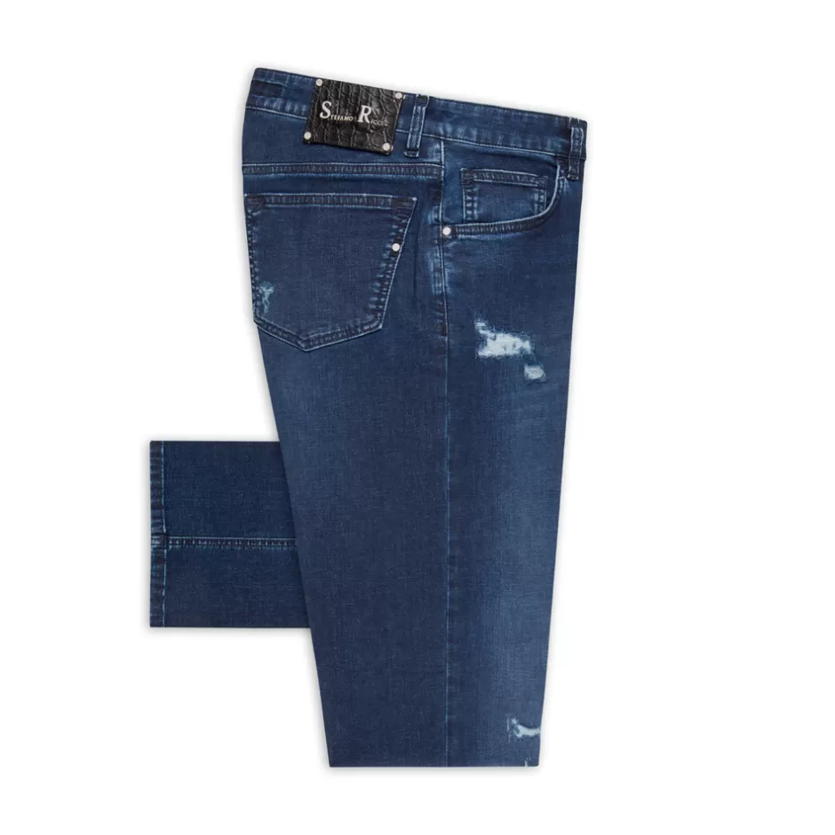 COTTON BLEND TAPERED JEANS | Stefano Ricci Best
