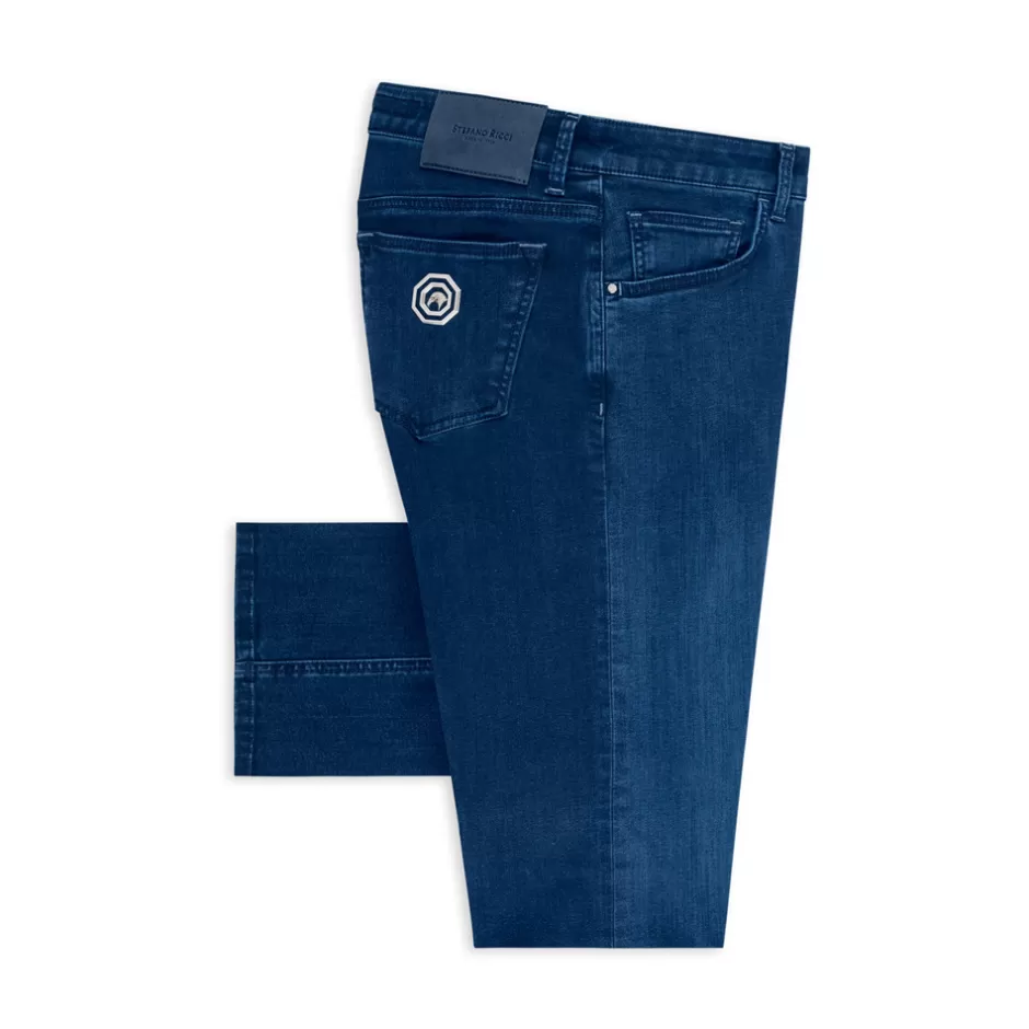 COTTON BLEND TAPERED JEANS | Stefano Ricci Sale
