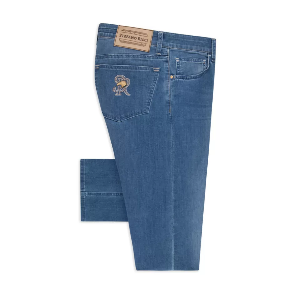 COTTON BLEND TAPERED JEANS | Stefano Ricci Best