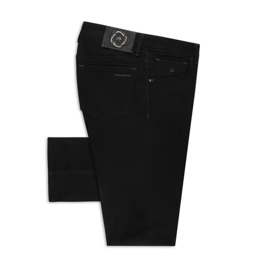 COTTON BLEND TAPERED JEANS | Stefano Ricci Fashion