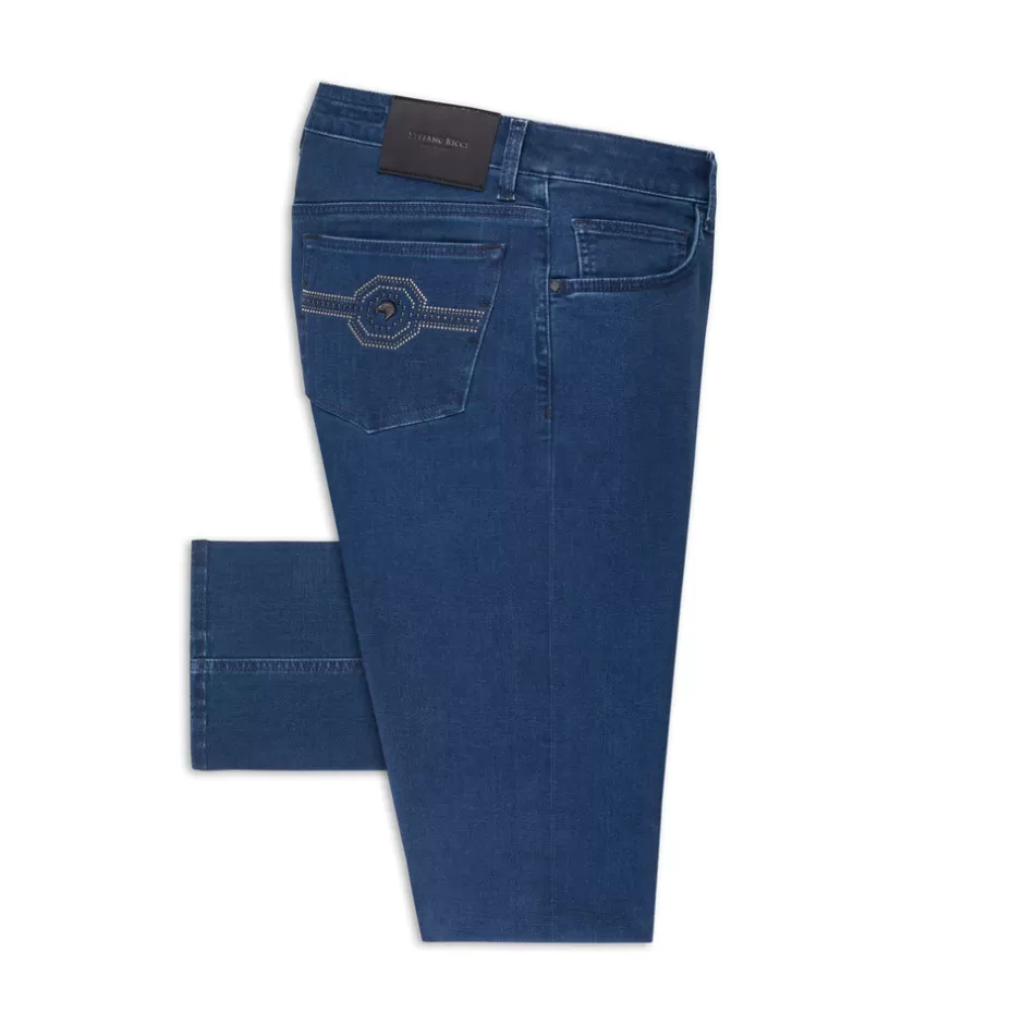 COTTON BLEND TAPERED JEANS | Stefano Ricci New