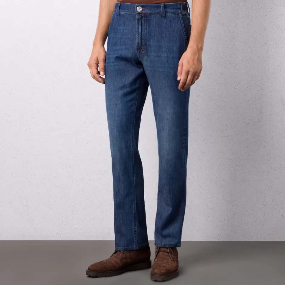 COTTON BLEND TAPERED JEANS | Stefano Ricci New