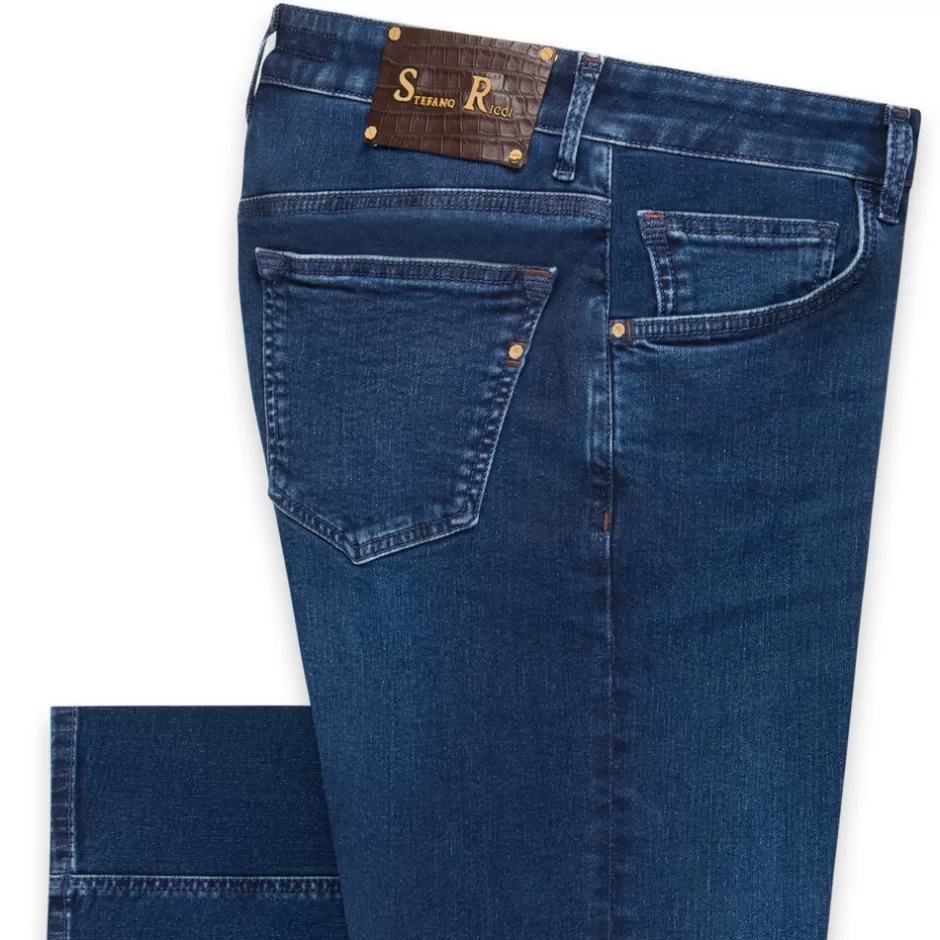 COTTON BLEND TAPERED JEANS | Stefano Ricci Shop