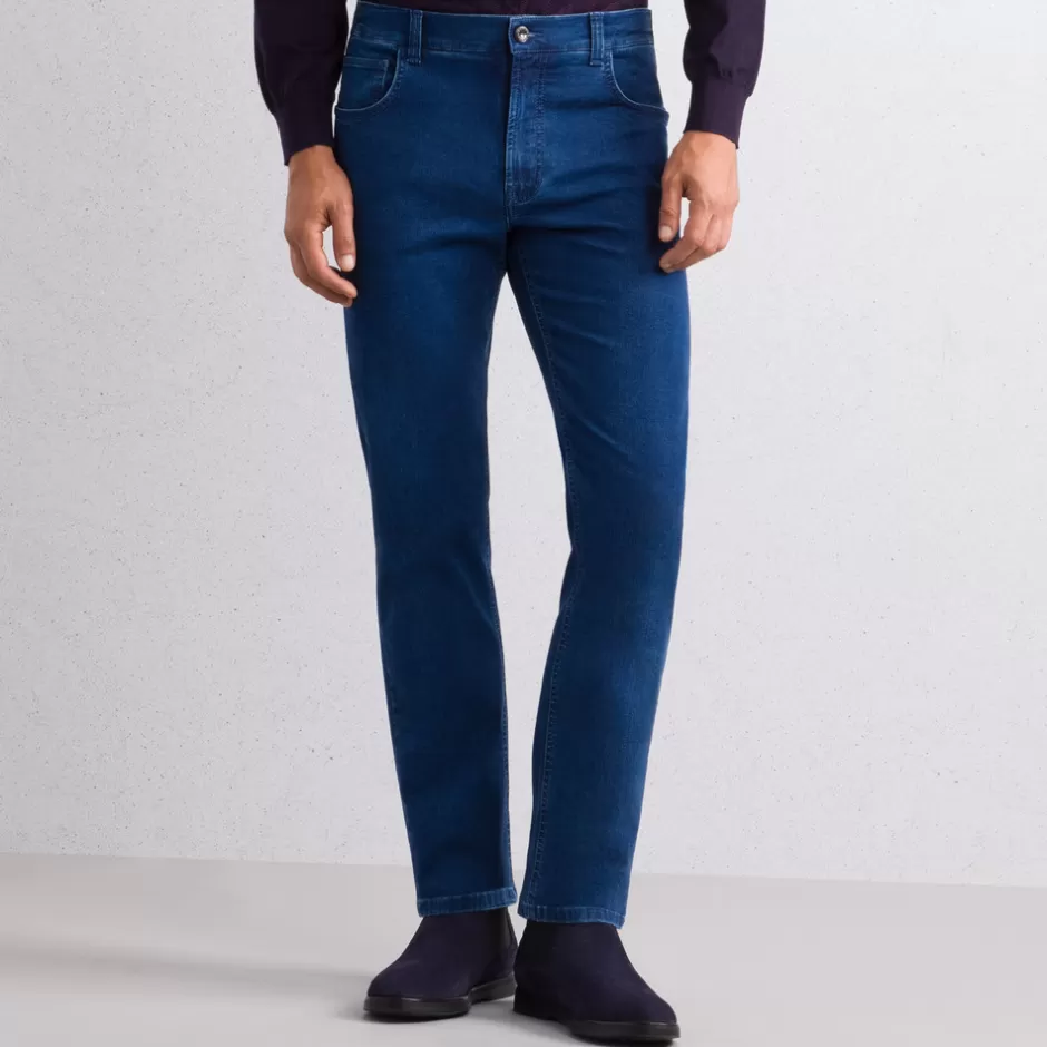 COTTON BLEND TAPERED JEANS | Stefano Ricci Online