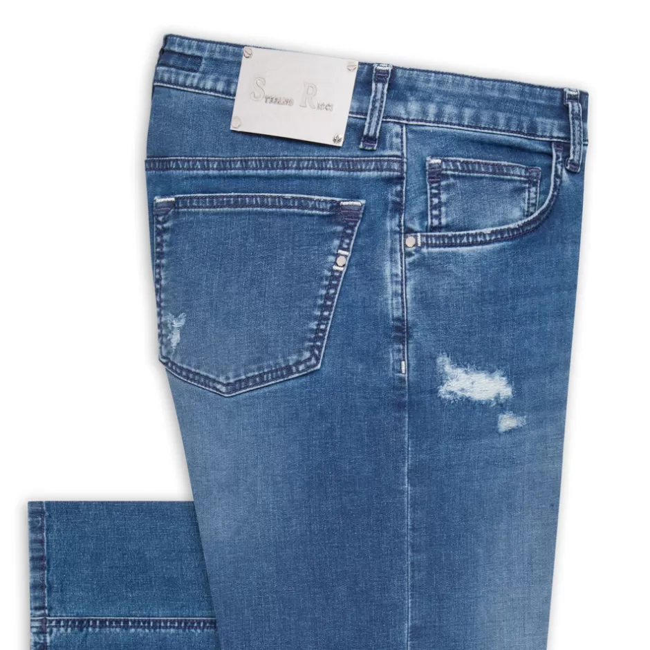 COTTON BLEND TAPERED JEANS | Stefano Ricci Hot