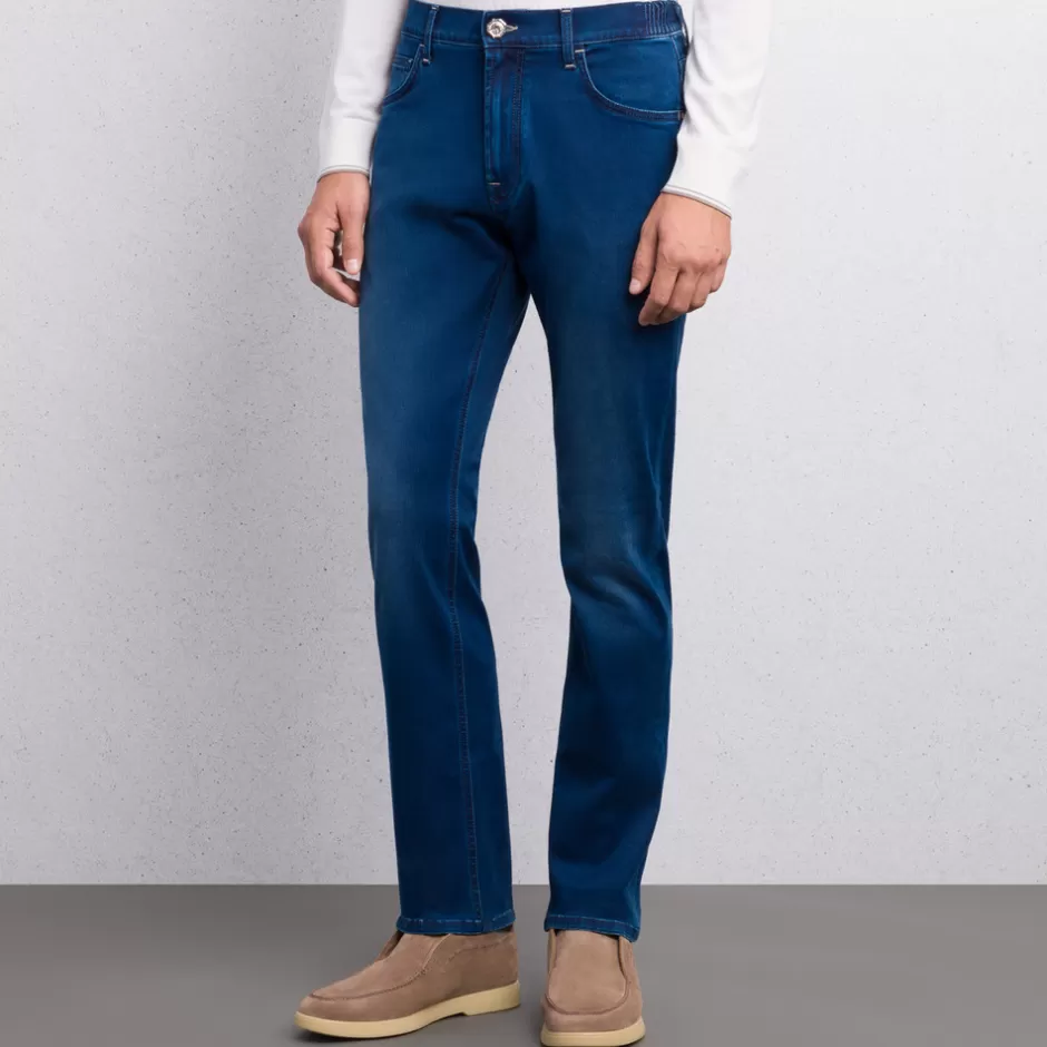 COTTON BLEND TAPERED JEANS | Stefano Ricci Store