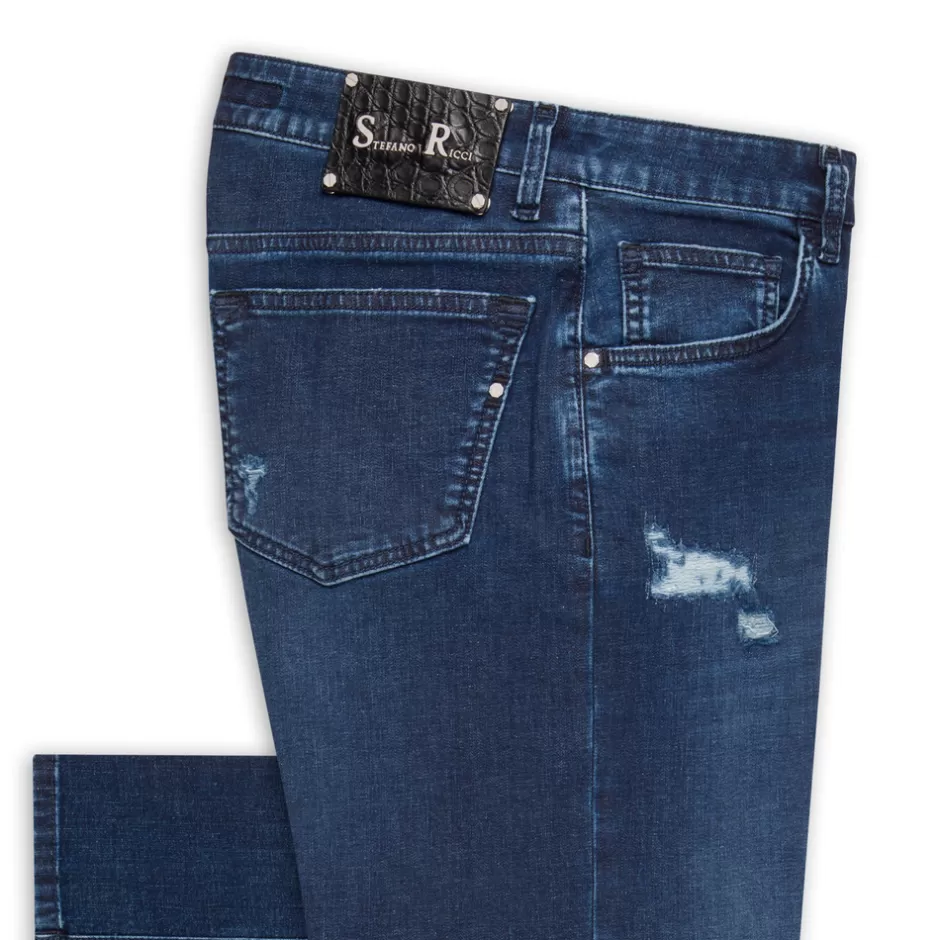 COTTON BLEND TAPERED JEANS | Stefano Ricci Best