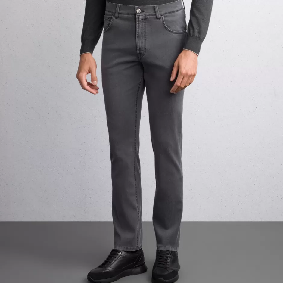 COTTON BLEND TAPERED JEANS | Stefano Ricci New
