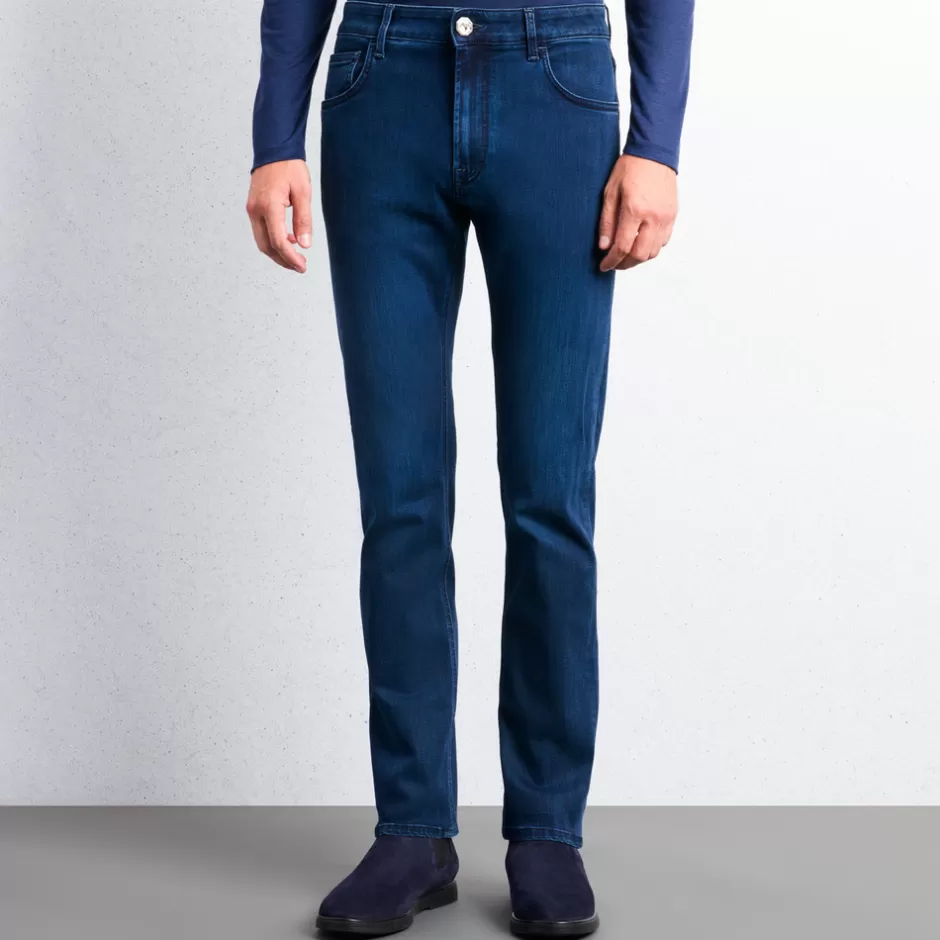 COTTON BLEND TAPERED JEANS | Stefano Ricci Sale