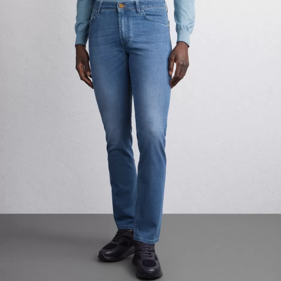 COTTON BLEND TAPERED JEANS | Stefano Ricci Best