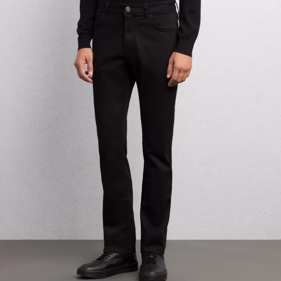 COTTON BLEND TAPERED JEANS | Stefano Ricci Fashion