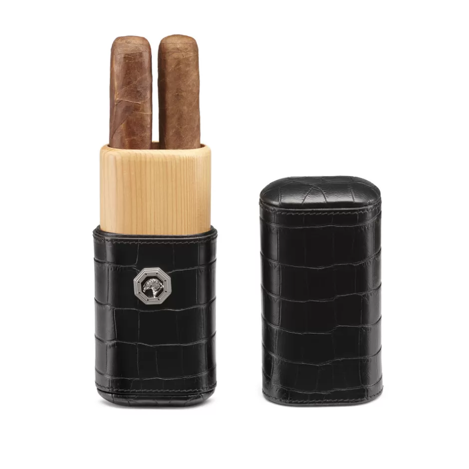 CROCODILE LEATHER CIGAR HOLDER (2 CIGARS) | Stefano Ricci Cheap