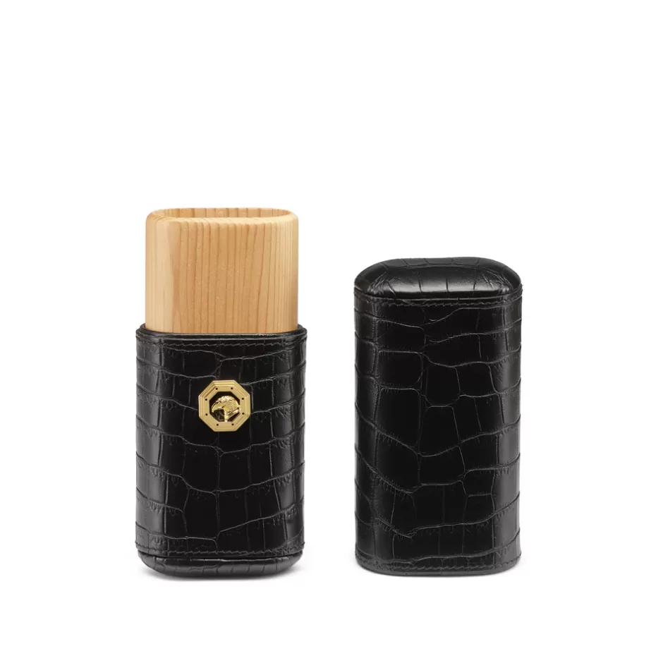 CROCODILE LEATHER CIGAR HOLDER (2 CIGARS) | Stefano Ricci Best Sale